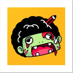 Afro Zombie (Head) Posters and Art